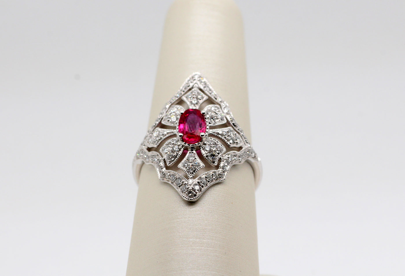 18KW Ruby and Diamond Ring