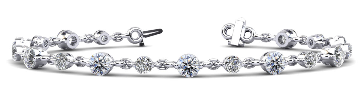 14KW 2.72 Cttw Diamond Bracelet, H-SI2