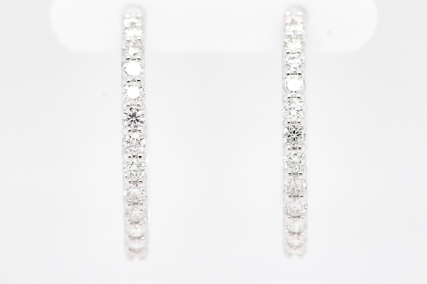 14KW 1.50 CTTW DIAMOND HOOP EARRINGS, H-SI2