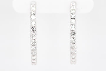 14KW 1.35 CTTW DIAMOND HOOP EARRINGS, HI-SI2