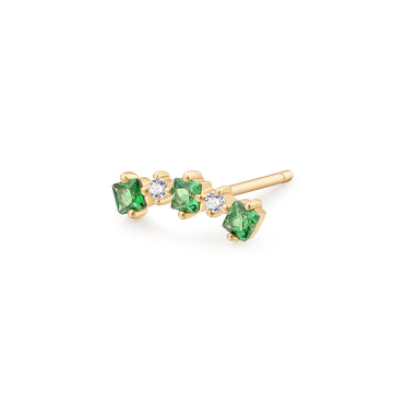 JAIDA  Tsavorite and White Sapphire Climber Earring