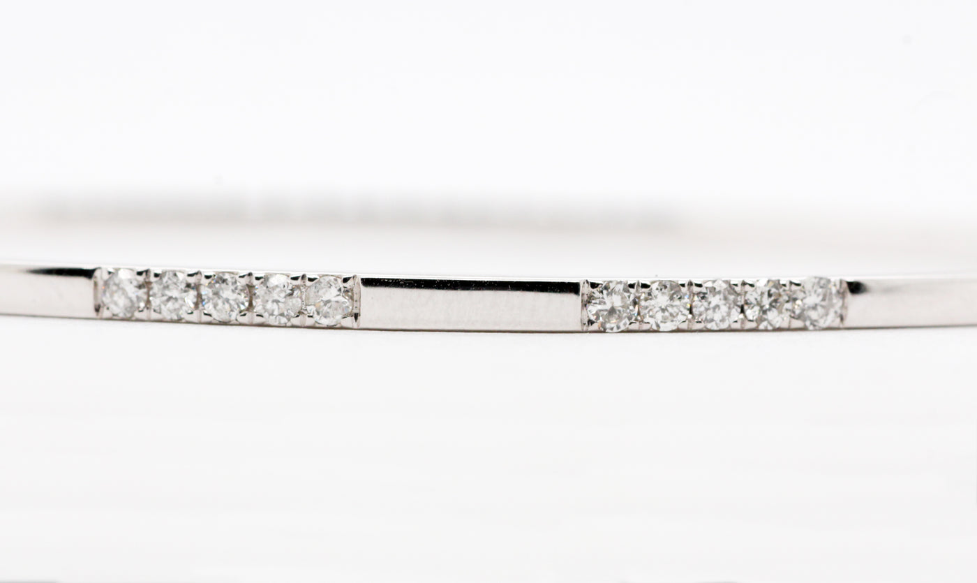 18KW .50 Cttw Diamond Bangle Bracelet