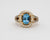 Estate 18KY 2.10 Ct Aquamarine And 1.33 Cttw Champagne Diamond Ring