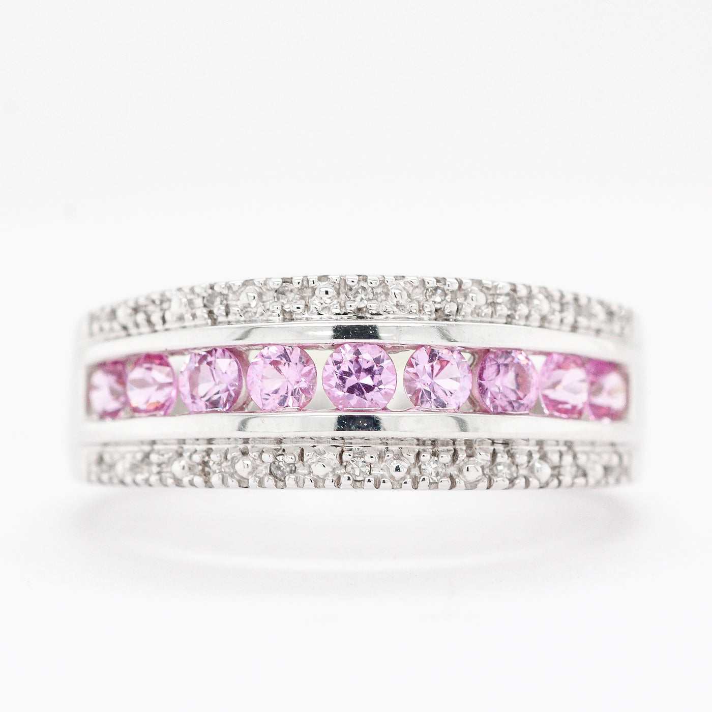 Estate 14KW .56 Cttw Pink Sapphire And Diamond Ring