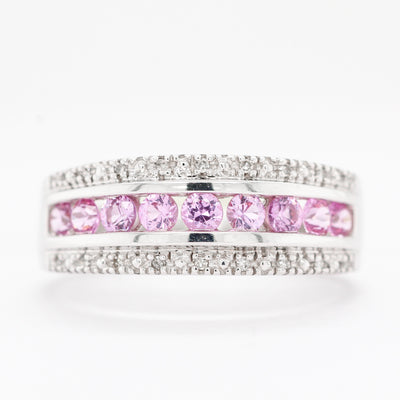 Estate 14KW .56 Cttw Pink Sapphire And Diamond Ring