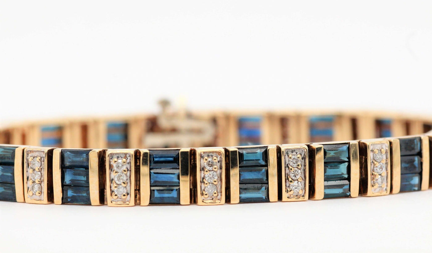 14KY 6.00CTT Sapphire And Diamond Bracelet