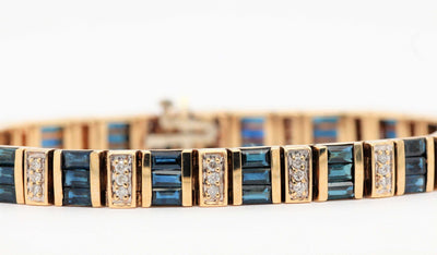 14KY 6.00CTT Sapphire And Diamond Bracelet image