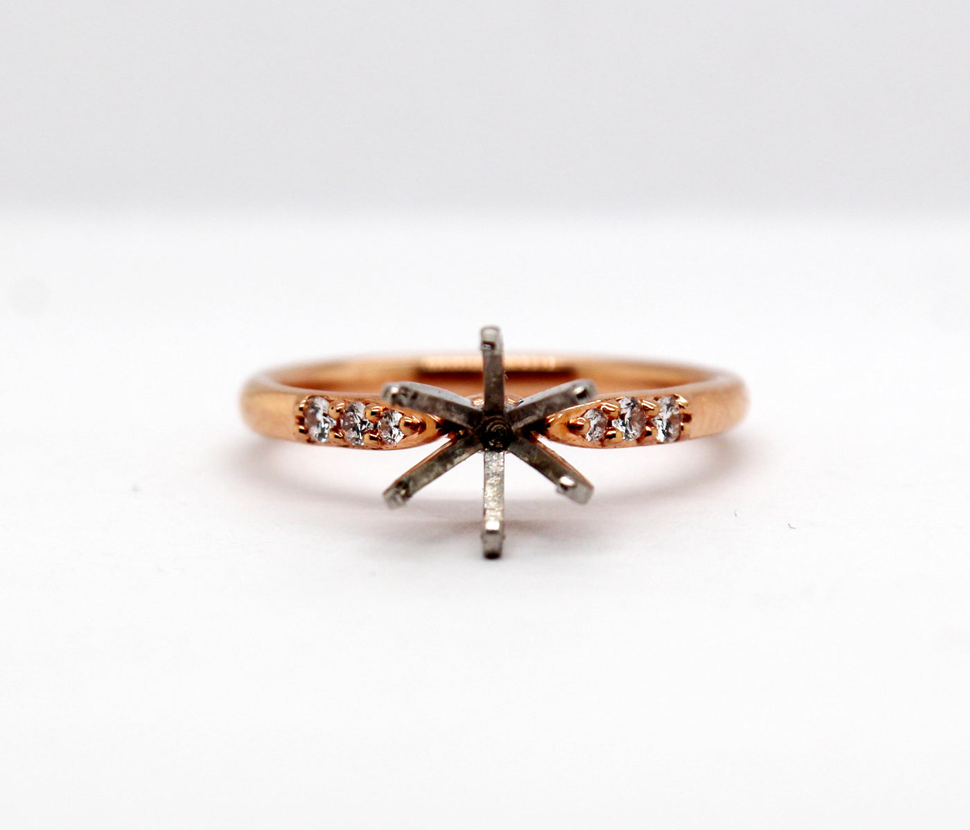 14K Rose Gold .07 Cttw Semi Mount ring