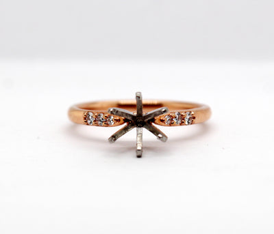 14K Rose Gold .07 Cttw Semi Mount ring