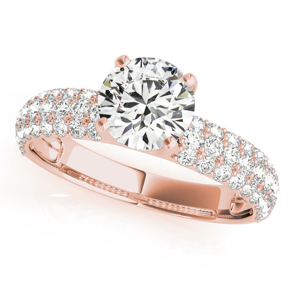 14K Rose Gold 1 5/8 ct tw Pave Diamond Engagement Ring
