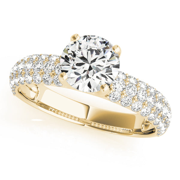 14K Yellow Gold 1 5/8 ct tw Pave Diamond Engagement Ring