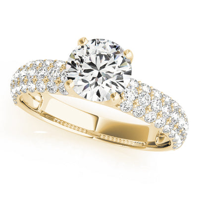 14K Yellow Gold 1 5/8 ct tw Pave Diamond Engagement Ring