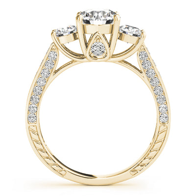 14K Yellow Gold 1 7/8 ct tw Three Stone Diamond Engagement Ring