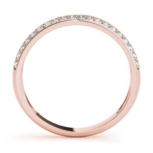 14K Rose Gold 1/5 ct tw Pave Diamond Wedding Ring