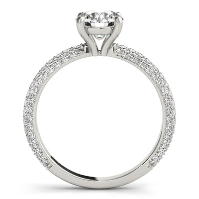 PAVE ENGAGEMENT RING WITH ROUND HEAD