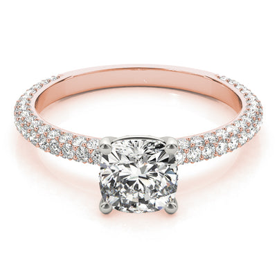 PAVE ENGAGEMENT RING WITH CUSHION HEAD