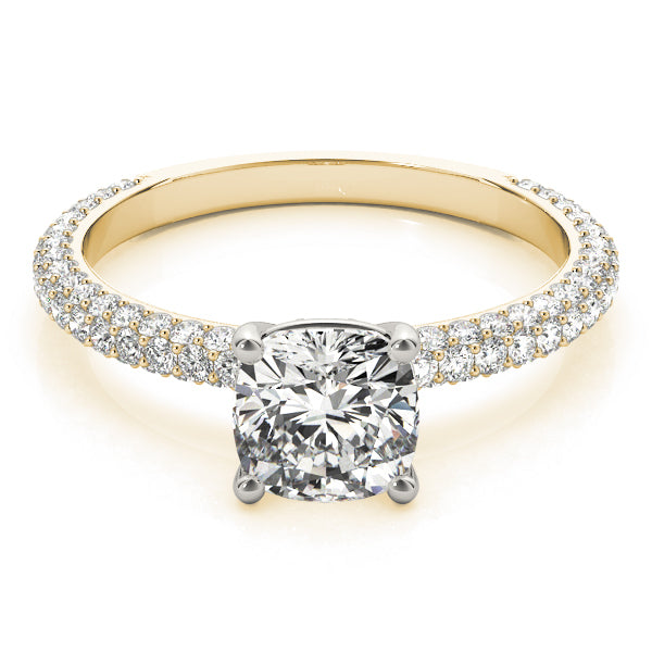 PAVE ENGAGEMENT RING WITH CUSHION HEAD