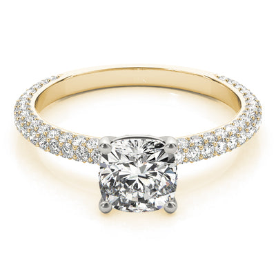 PAVE ENGAGEMENT RING WITH CUSHION HEAD