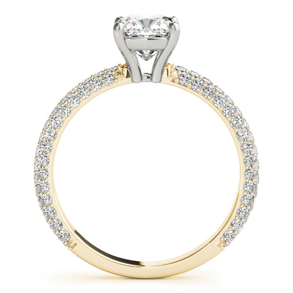 PAVE ENGAGEMENT RING WITH CUSHION HEAD