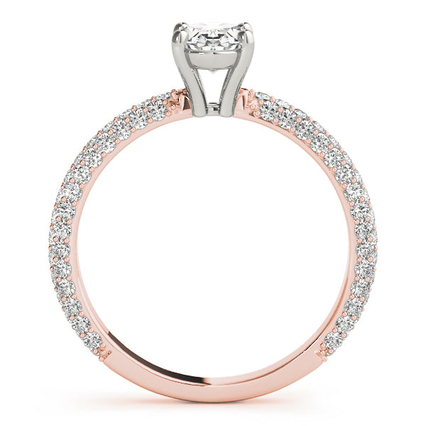 PAVE ENGAGEMENT RING WITH OVAL CENTER