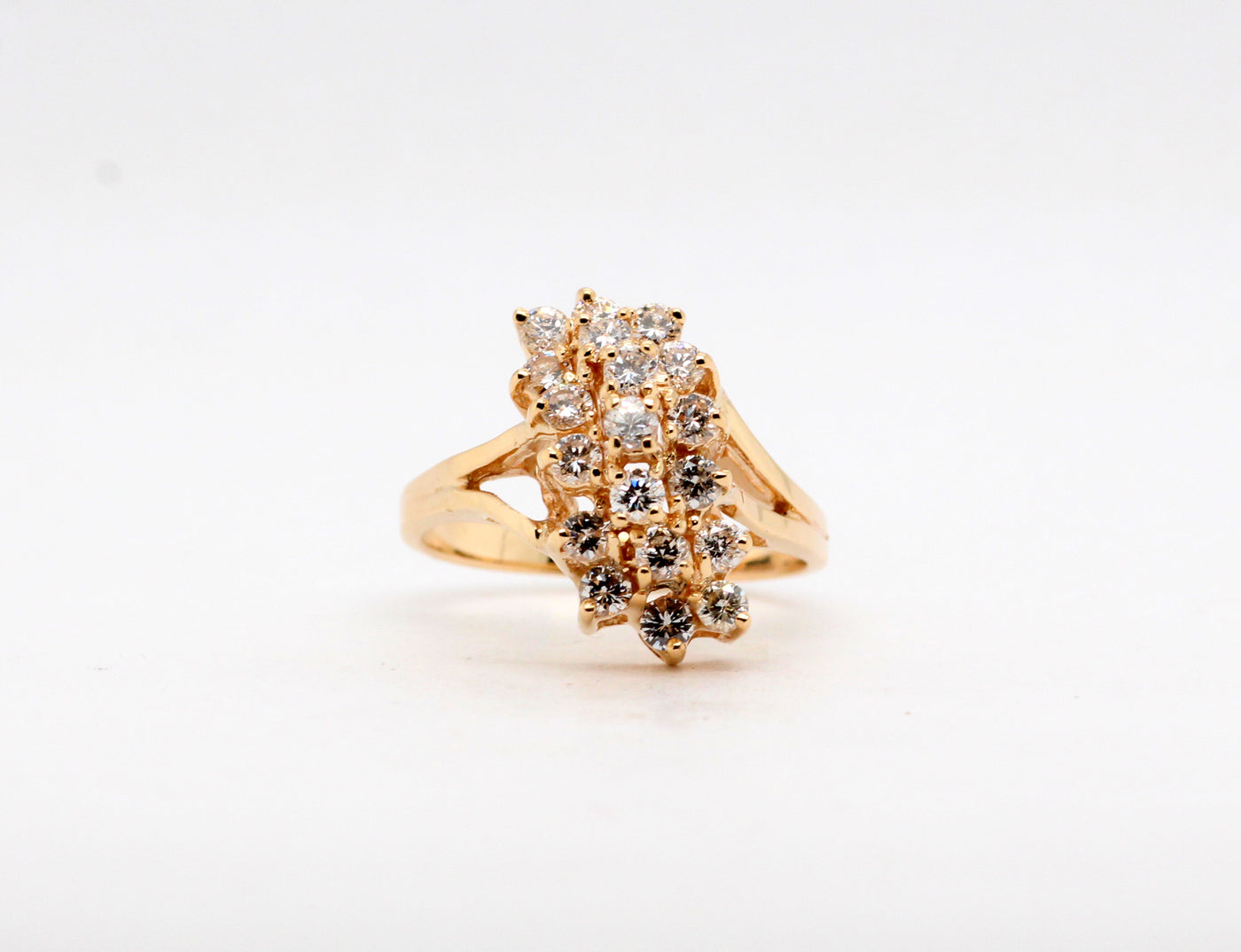 Estate 14KY .50 Cttw Diamond Cluster Ring