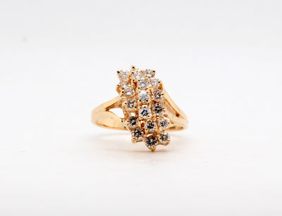 Estate 14KY .50 Cttw Diamond Cluster Ring