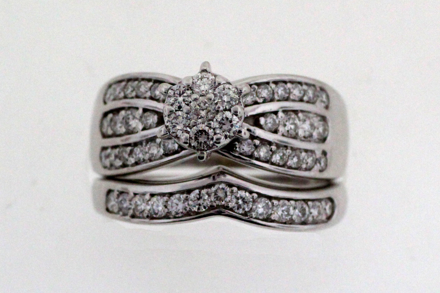 14KW 1.11 CTTW DIAMOND WEDDING SET