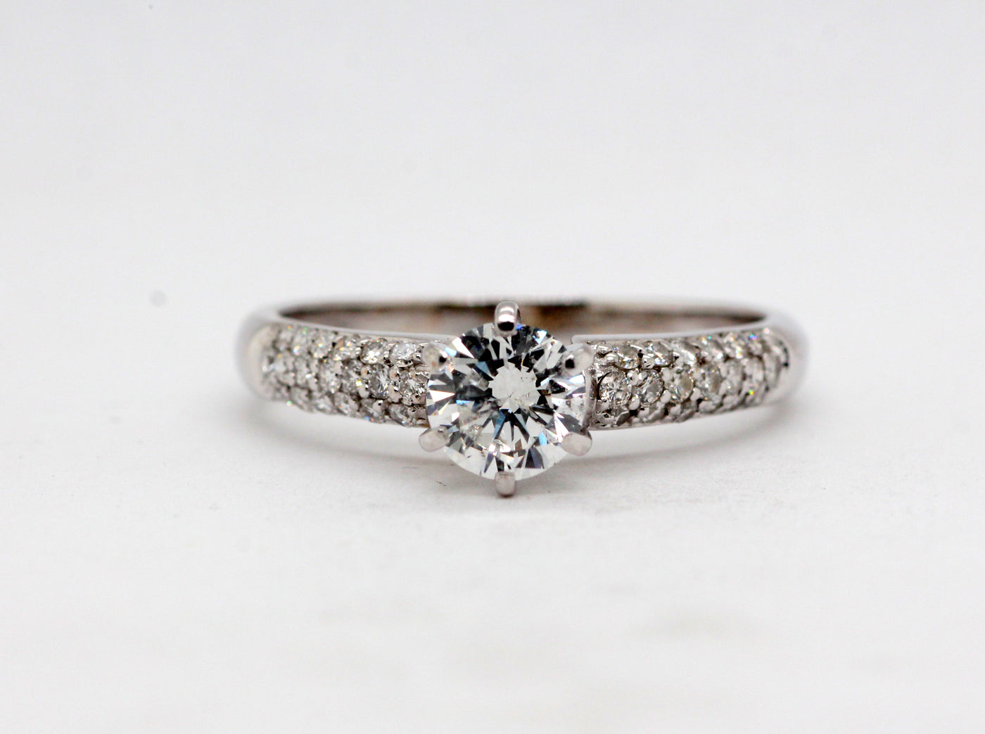 18KW 1.02 Cttw Diamond Engagement Ring