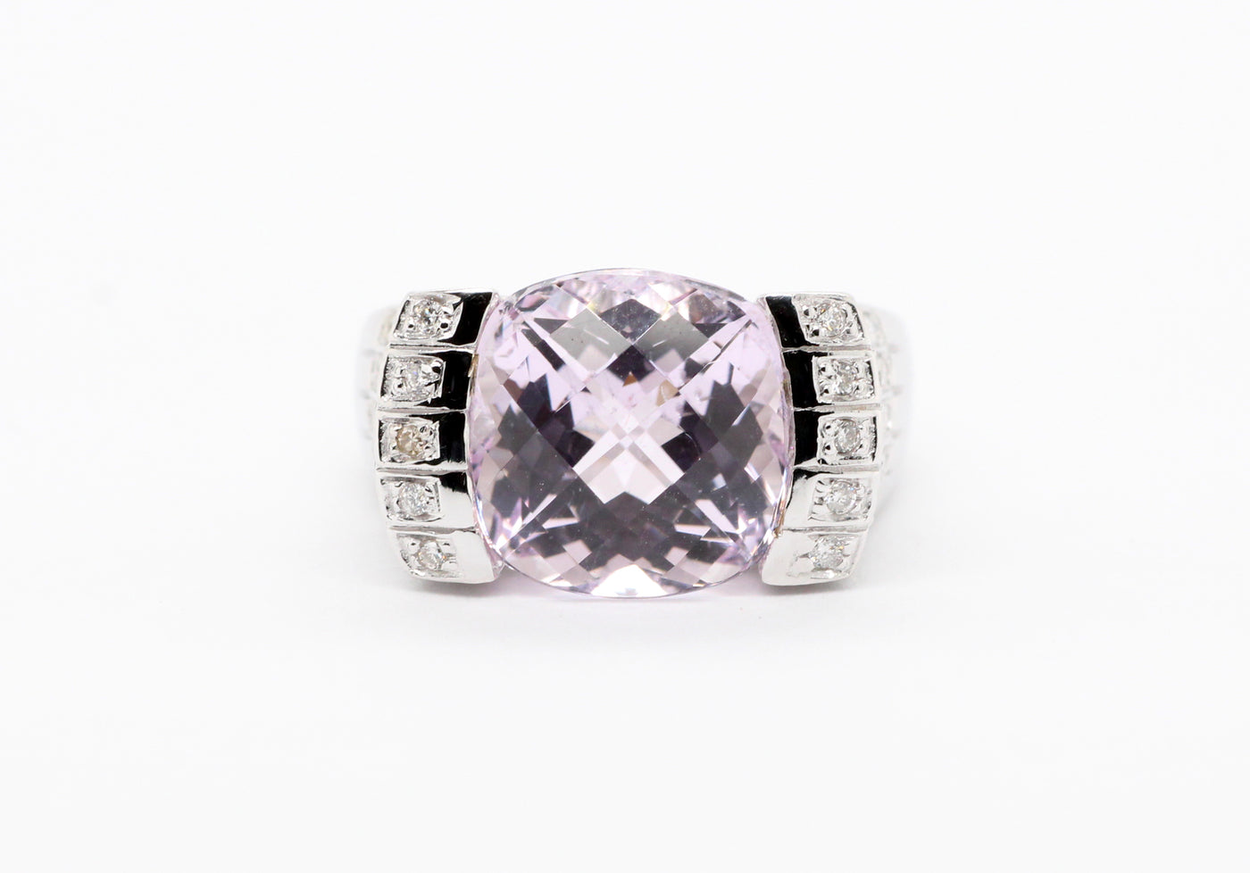 14Kw 7.01 CT Kunzite And Diamond Ring, 1.00 CTTW H-SI2 image