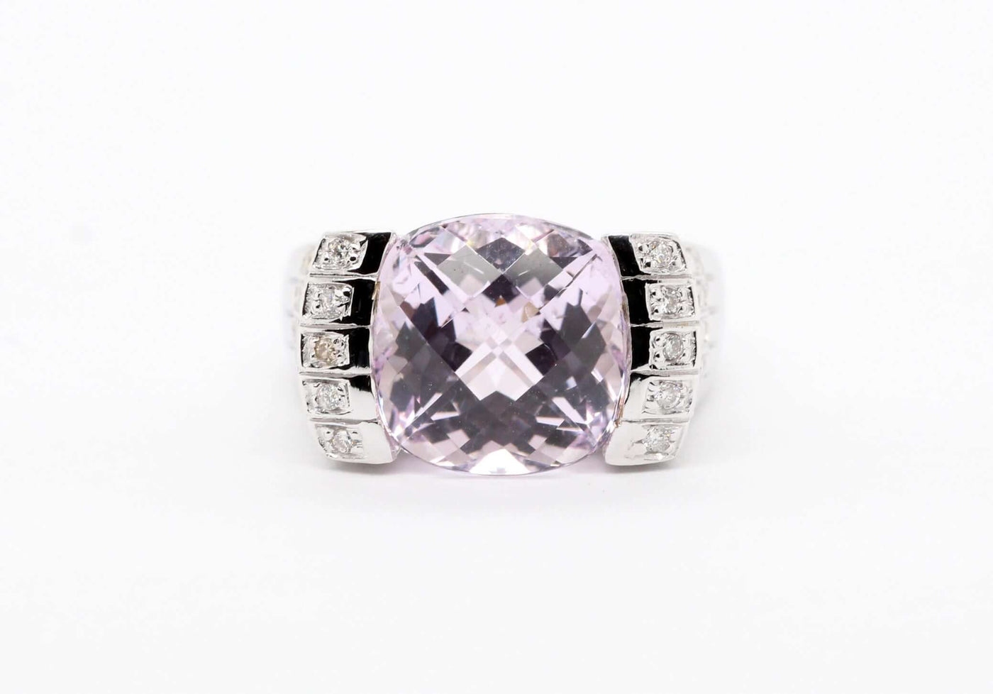 14Kw 7.01 CT Kunzite And Diamond Ring, 1.00 CTTW H-SI2 image