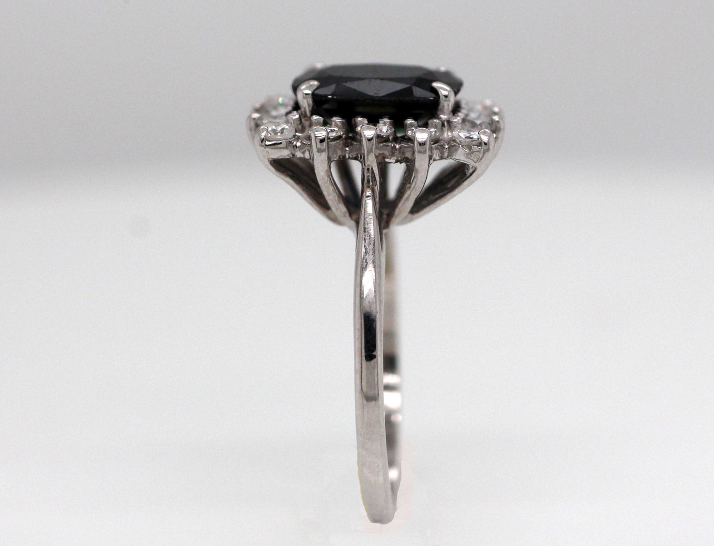 14KW 2.55 CT SAPPHIRE AND DIAMOND RING .49 CTTW DIAMOND RING HI-SI2