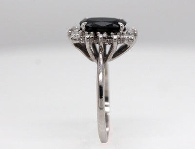 14KW 2.55 CT SAPPHIRE AND DIAMOND RING .49 CTTW DIAMOND RING HI-SI2