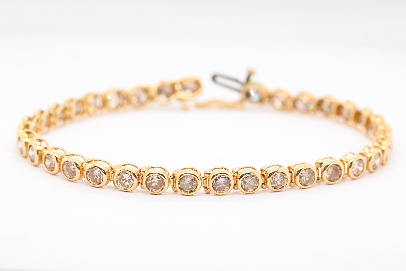 14K Yellow Gold Bracelet with 9.00 Carat Total Weight Chocolate Diamonds image