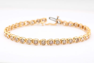 14K Yellow Gold Bracelet with 9.00 Carat Total Weight Chocolate Diamonds image