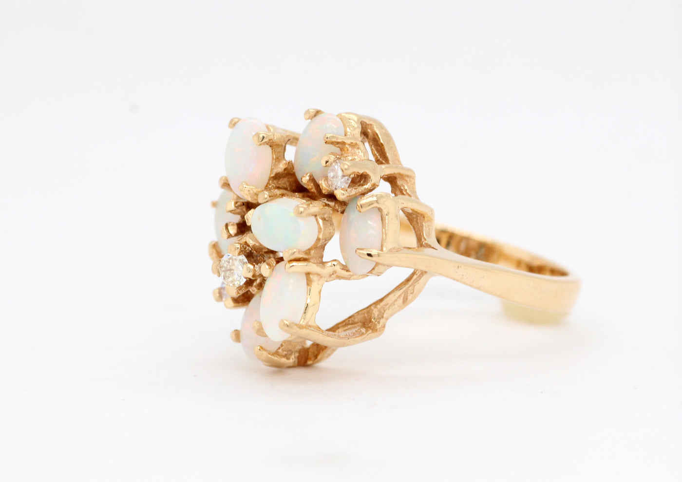 Estate 14KY 1.12 Cttw Opal and Diamond Ring