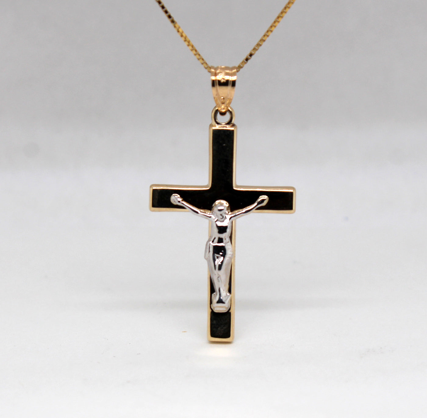 Estate 18KTT Crucifix Pendant