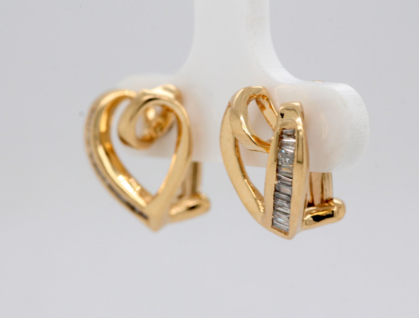 14KY .50 Cttw Diamond Heart Earrings