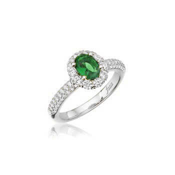 14KW .80 Ct Emerald And Diamond Ring image