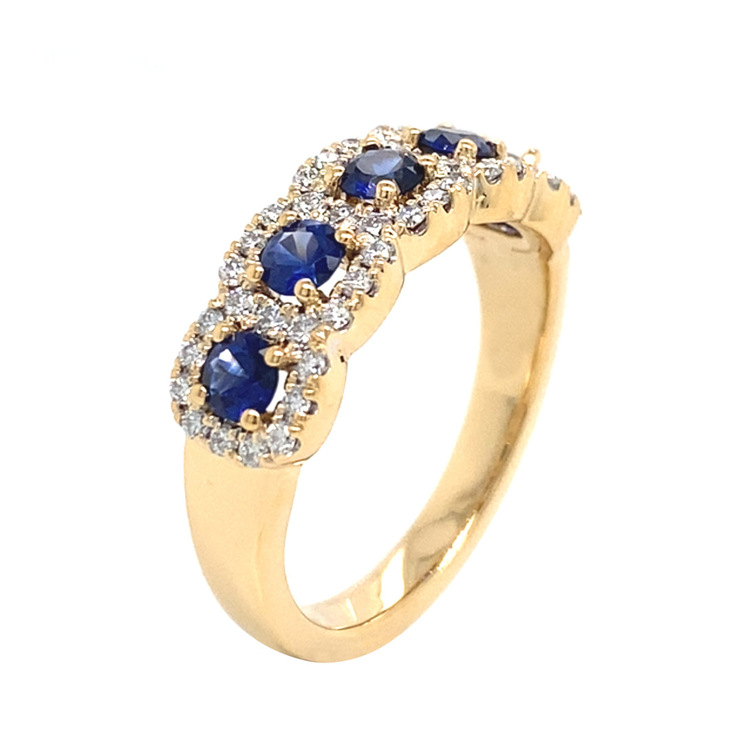 18KY .76 Cttw Sapphire and .38 Cttw Diamond ring
