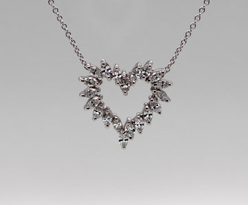 14KW 1.02 CTTW DIAMOND MARQUISE HEART PENDANT H-SI2
