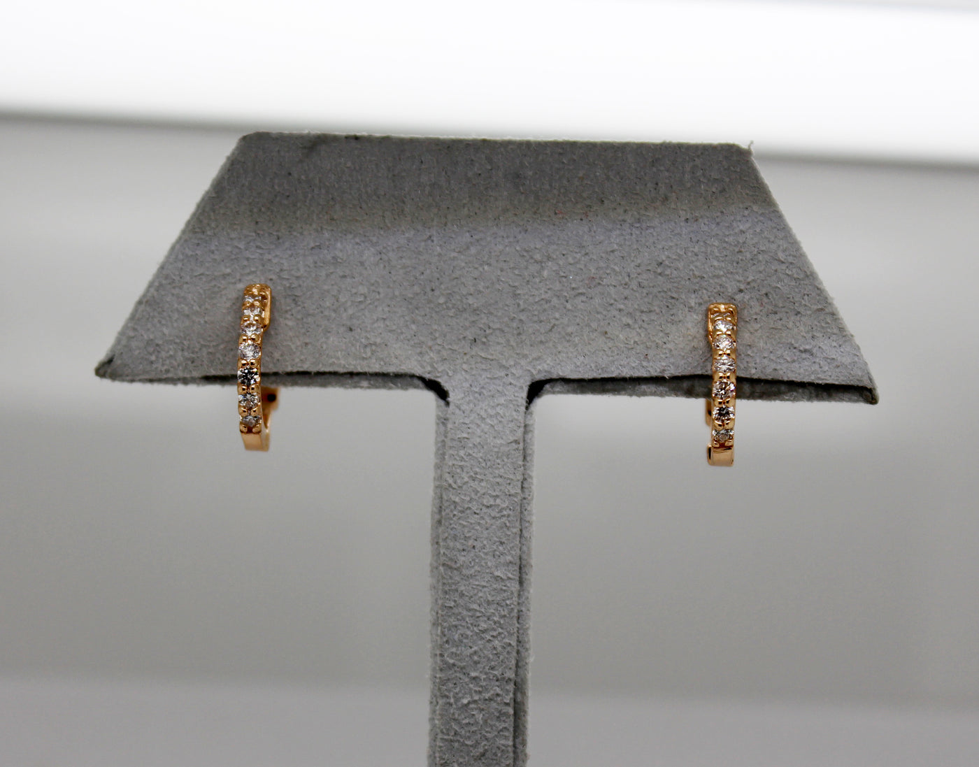 14KY .25 Cttw Diamond Small Hoop Earrings