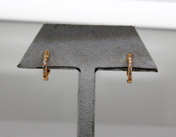 14KY .25 Cttw Diamond Small Hoop Earrings