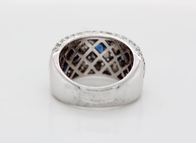 18KW 1.50 CTTW SAPPHIRE AND DIAMOND RING , 1.05 CTTW H-SI2