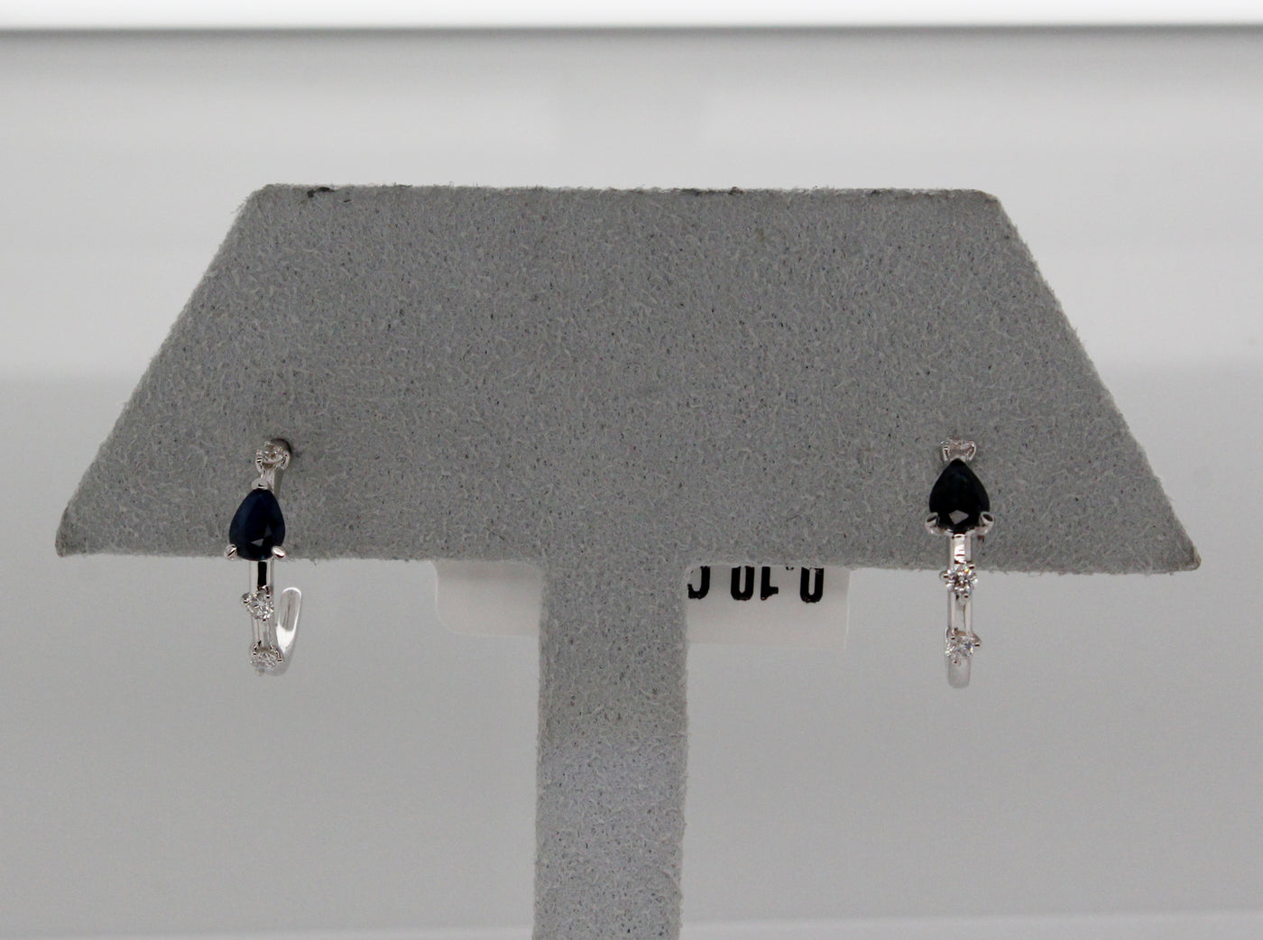 14KW .36 Cttw Sapphire and .10 Cttw Diamond Earrings