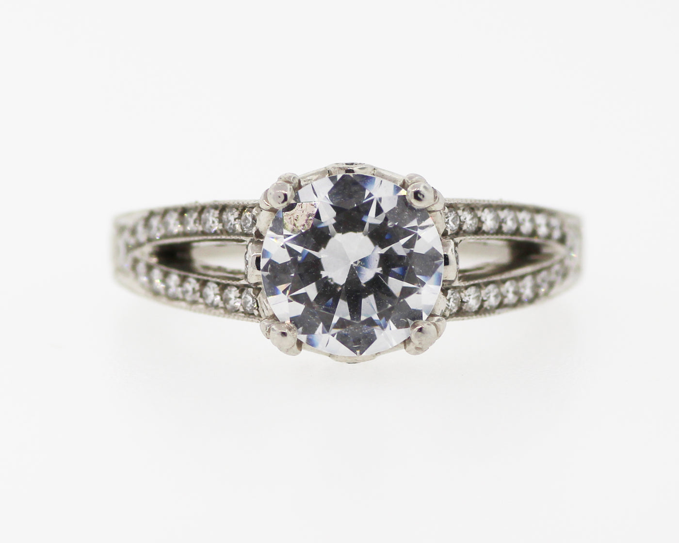 ELI JEWELS PLATINUM .35 CTTW DIAMOND ENGAGEMENT RING