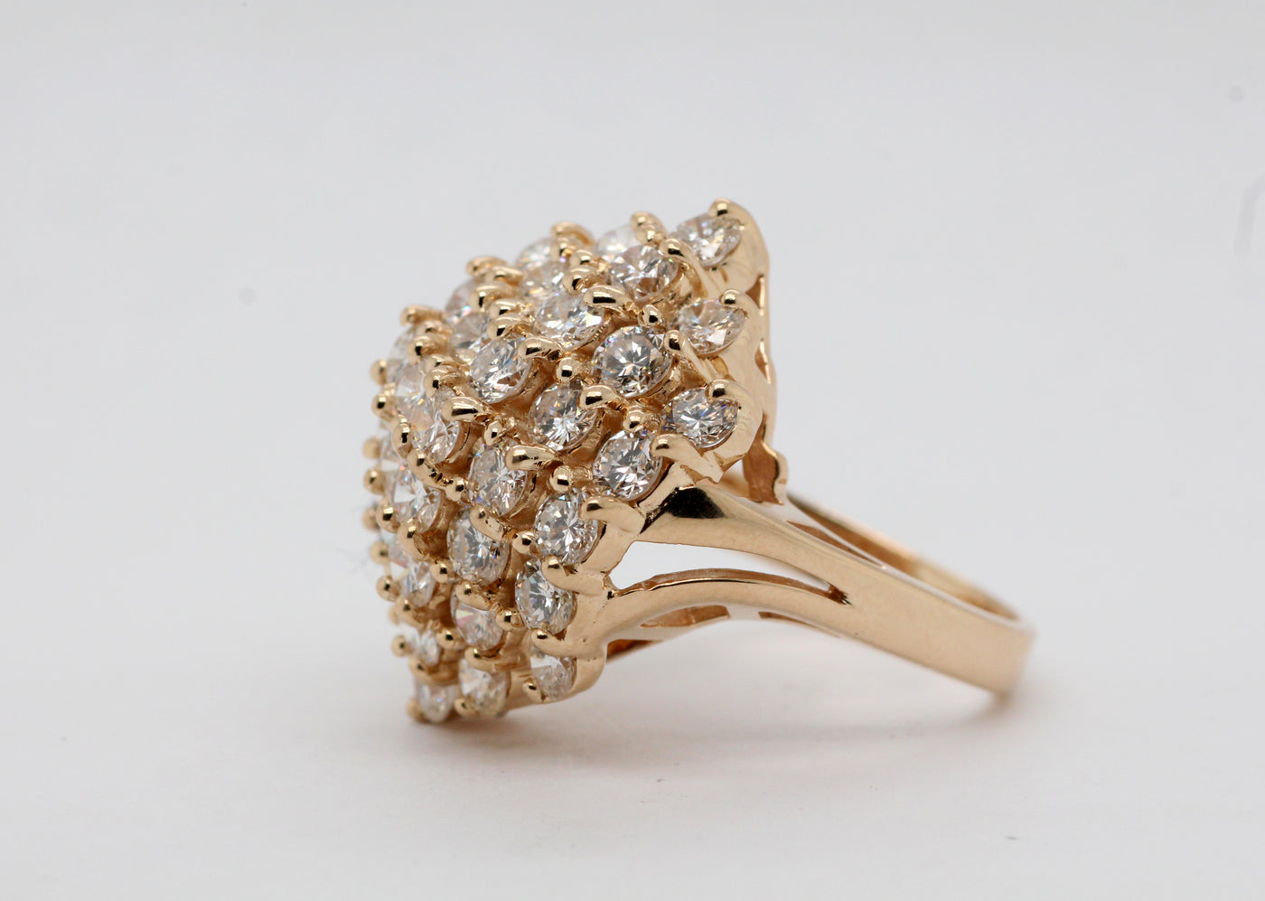 Estate 14KY 3.50 Cttw Diamond Waterfall Ring