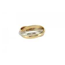 18KTRI COLOR ROLLING RING