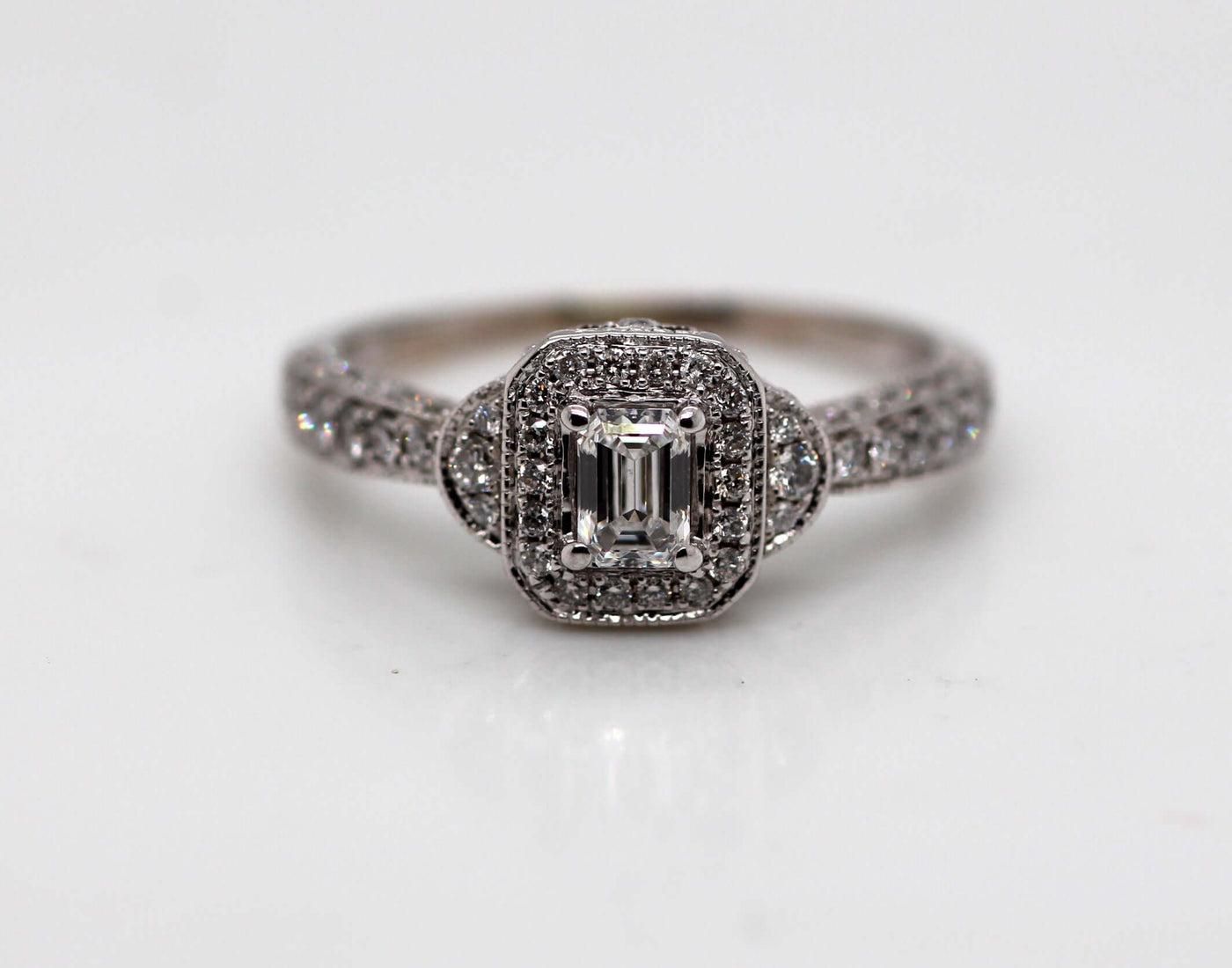 14KW 1.11 Cttw Diamond Engagement Ring
