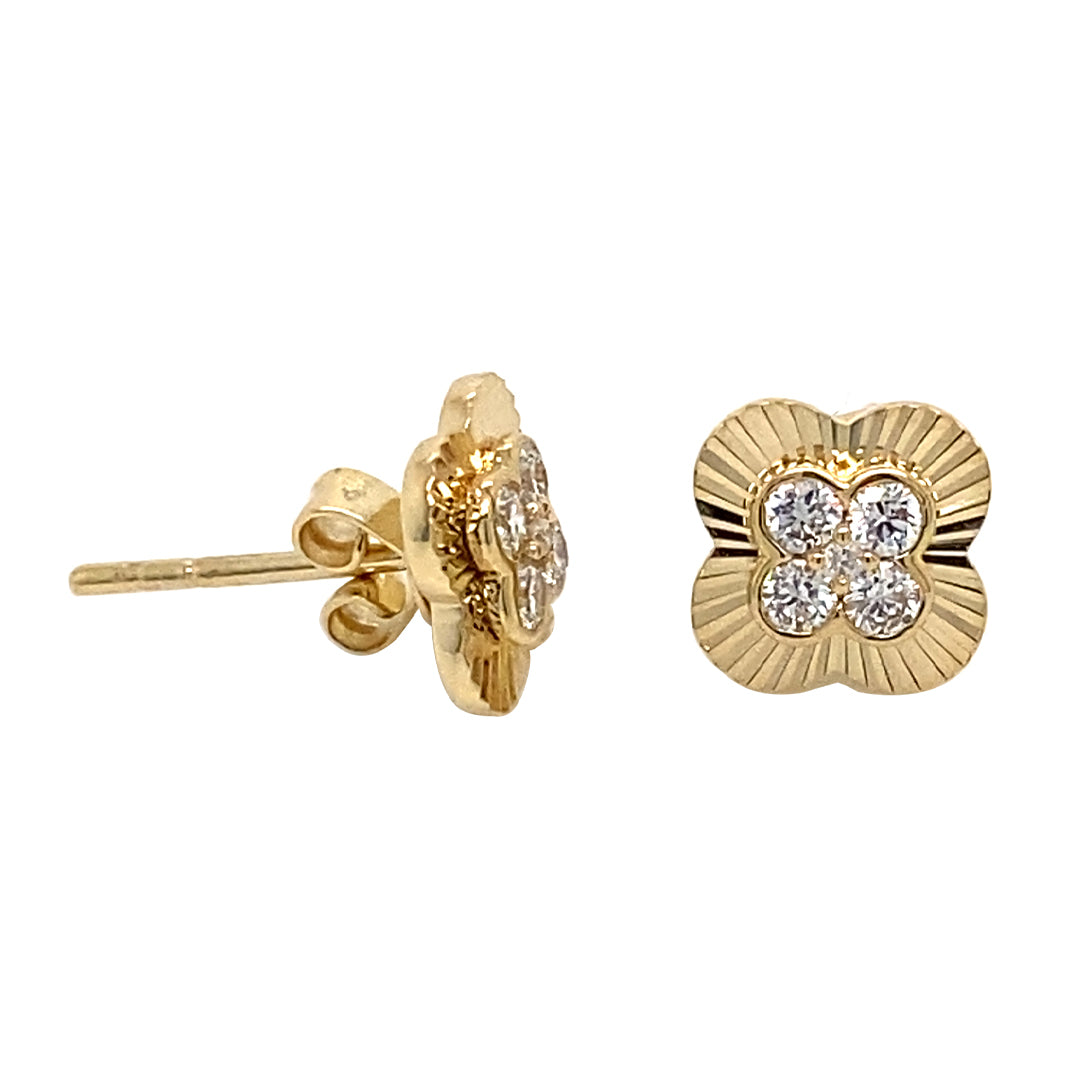 18KY .23 Cttw Diamond Earrings