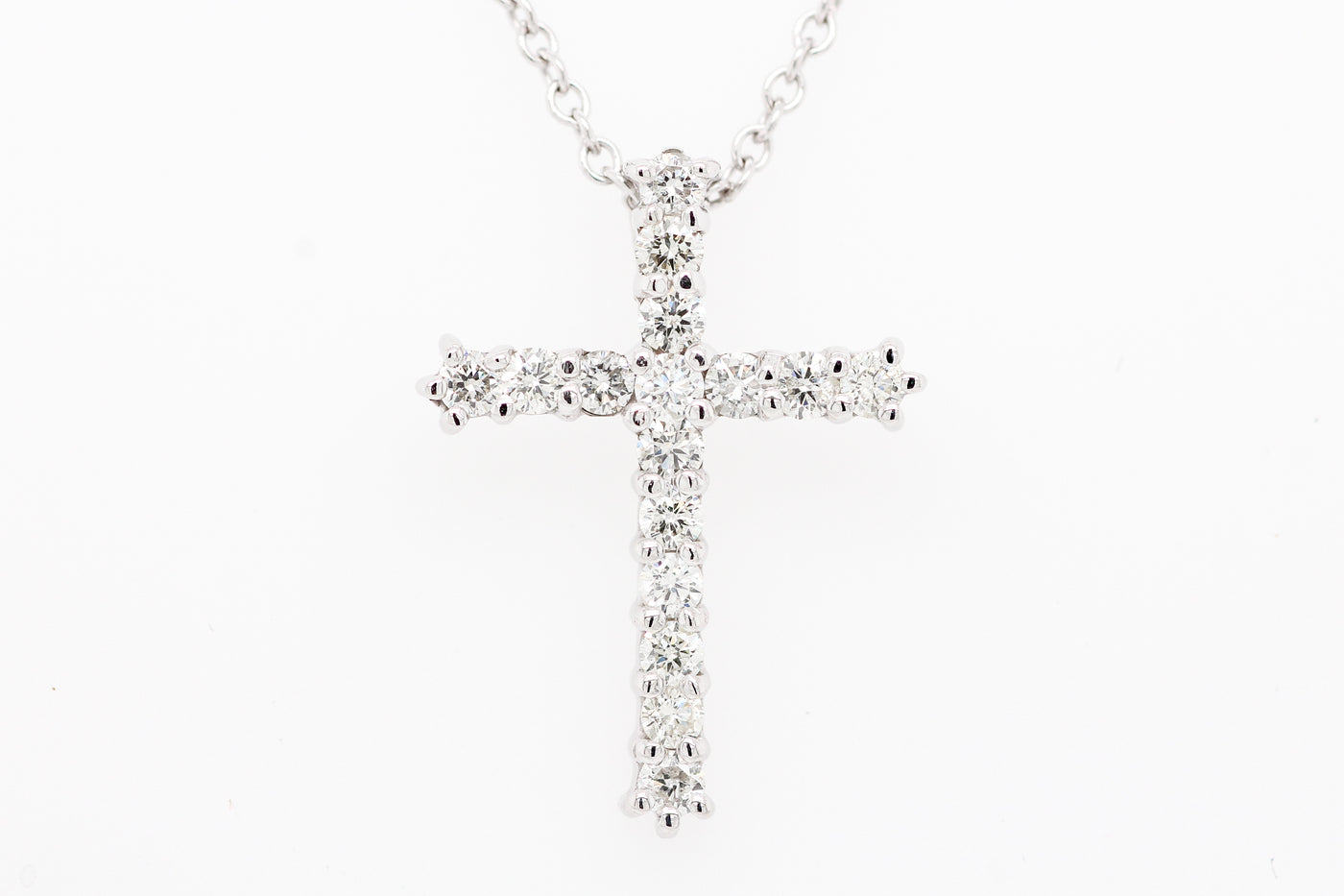 14KW .50 CTTW DIAMOND CROSS PENDANT, H-SI1